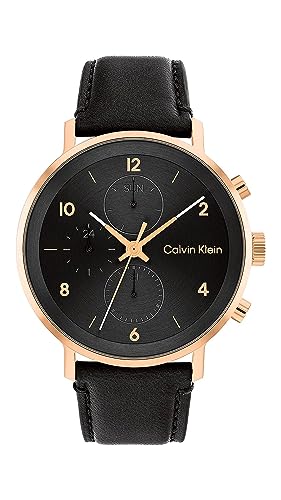 Calvin Klein Multi Zifferblatt Quarz Uhr für Herren mit Graues Lederarmband - 25200114 von Calvin Klein