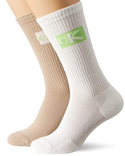 Calvin Klein Men's Badge Socks, Merino/Lime, ONE Size von Calvin Klein