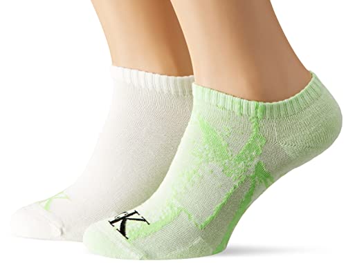 Calvin Klein Men's Distorted Sneaker Socks, Lime, ONE Size von Calvin Klein