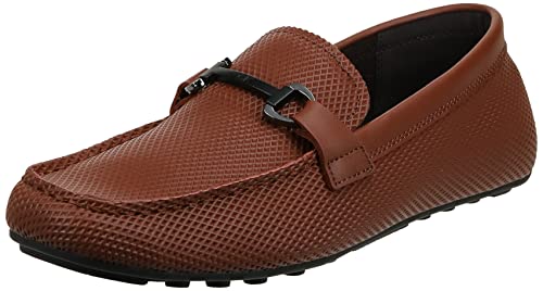 Calvin Klein Men's Herren Ori Fahrer-Slipper, Cognac Perf Leather 210, 40.5 EU von Calvin Klein