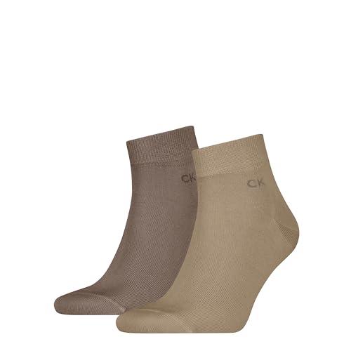 Calvin Klein Men's Quarter Sock, Khaki, 39/42 (2er Pack) von Calvin Klein