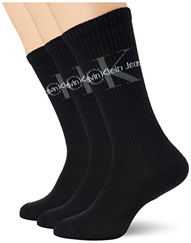 Calvin Klein Herren Crew Socken, Schwarz, Einheitsgröße (3er Pack) von Calvin Klein