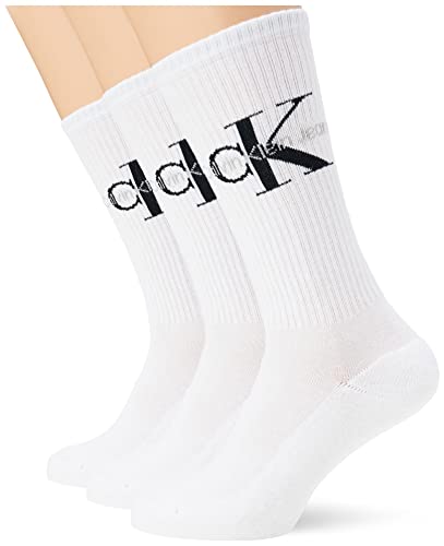 Calvin Klein Herren Crew Socken, Weiß, Einheitsgröße (3er Pack) von Calvin Klein