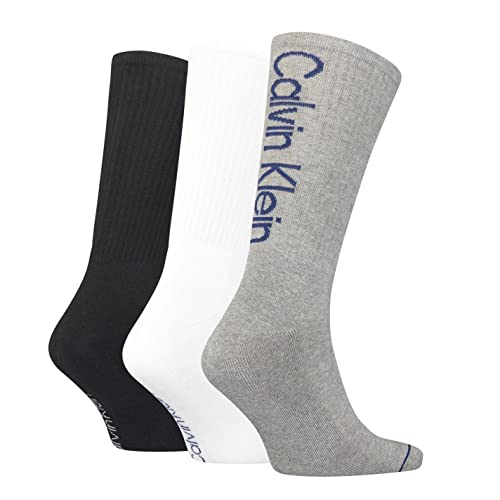 Calvin Klein Herren Crew Socken, Grau, Einheitsgröße (3er Pack) von Calvin Klein