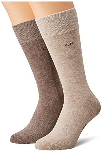 Calvin Klein Herren Classic Socken, Brown, 39/42 (2er Pack) von Calvin Klein