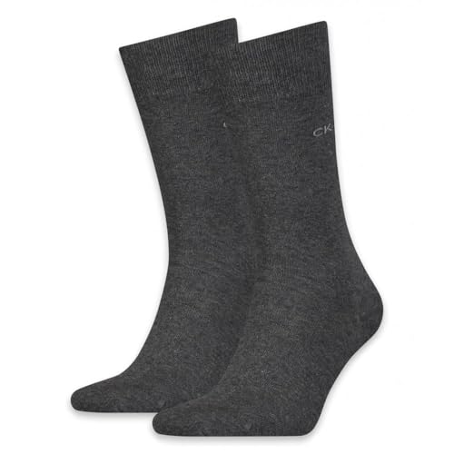 Calvin Klein Herren Classic Socken, Grau, 43/46 (2er Pack) von Calvin Klein