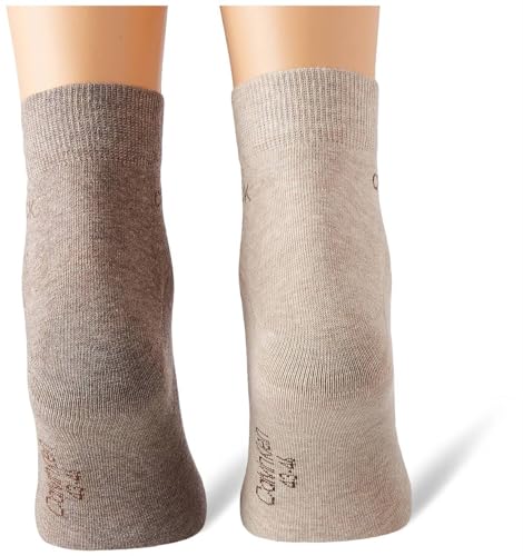 Calvin Klein Herren Quarter Socken, Brown, 39/42 (2er Pack) von Calvin Klein