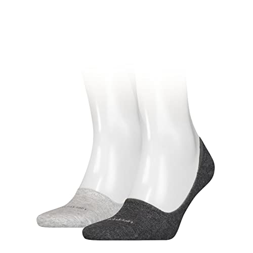 Calvin Klein Herren Footie Socken, Grau, 39/42 (2er Pack) von Calvin Klein