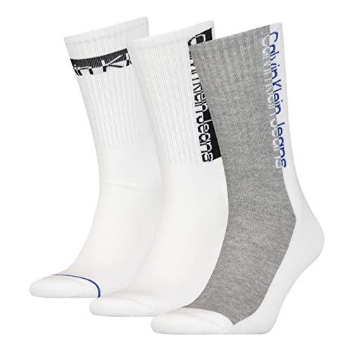 Calvin Klein Herren Crew Sock Calvin Klein Jeans Athleisure Men's Crew Socks 3 Pack, Weiß, Einheitsgröße von Calvin Klein