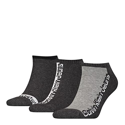 Calvin Klein Herren Sneaker Socken, Grau, Einheitsgröße (3er Pack) von Calvin Klein