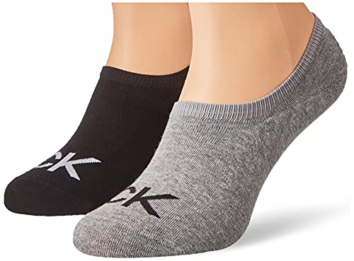 Calvin Klein Herren Footie Socken, Grau, 39/42 (2er Pack) von Calvin Klein