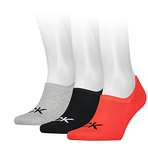 Calvin Klein Herren Footie Calvin Klein Logo Men's Liner Socks 3 Pack, red combo, Einheitsgröße von Calvin Klein