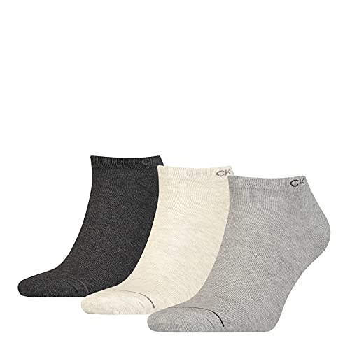 Calvin Klein Herren Sneaker Socken, Grau, Einheitsgröße (3er Pack) von Calvin Klein