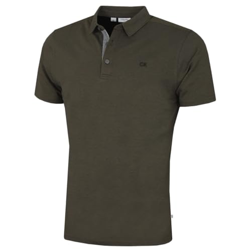 Calvin Klein Mens Prep Campus Golf Polo Shirt - Olive - XXL von Calvin Klein