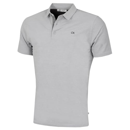 Calvin Klein Mens Prep Campus Golf Polo Shirt - Silber - S von Calvin Klein