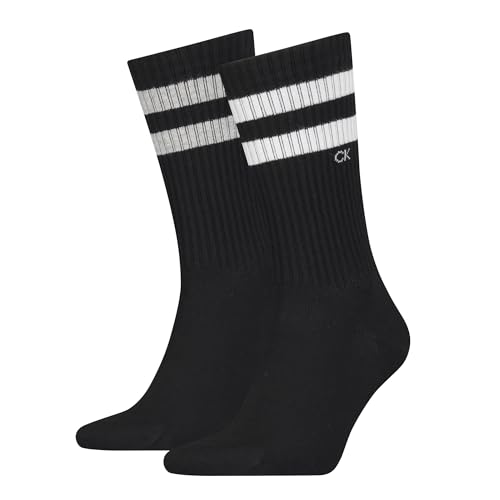 Calvin Klein Herren Crew Socken, Schwarz, 43/46 (2er Pack) von Calvin Klein