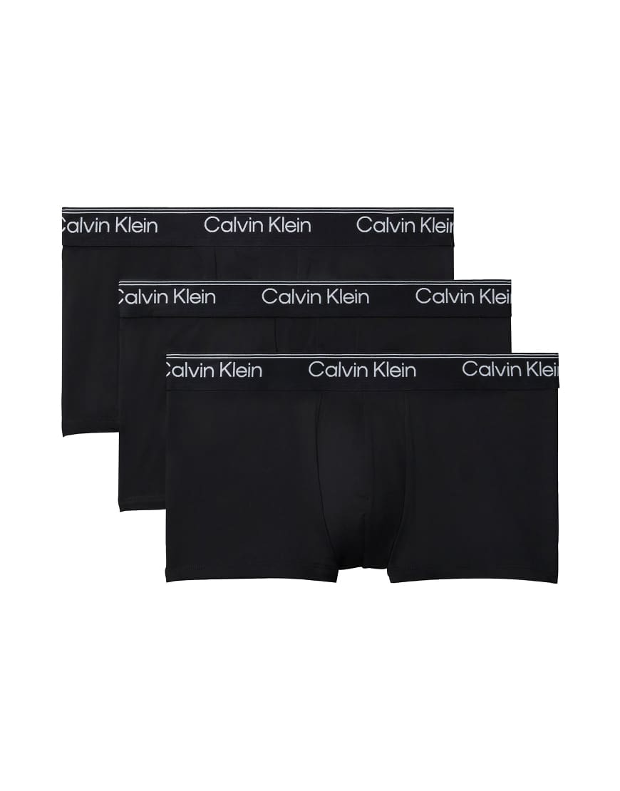 Calvin Klein - Micro Stretch - 3er-Pack Unterhosen in Schwarz mit niedrigem Bund-Bunt von Calvin Klein