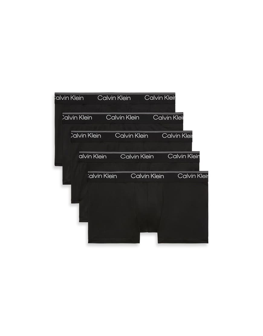Calvin Klein - Micro Stretch - 5er-Pack Unterhosen in Schwarz mit niedrigem Bund mit farbigem Logo-Bunt von Calvin Klein