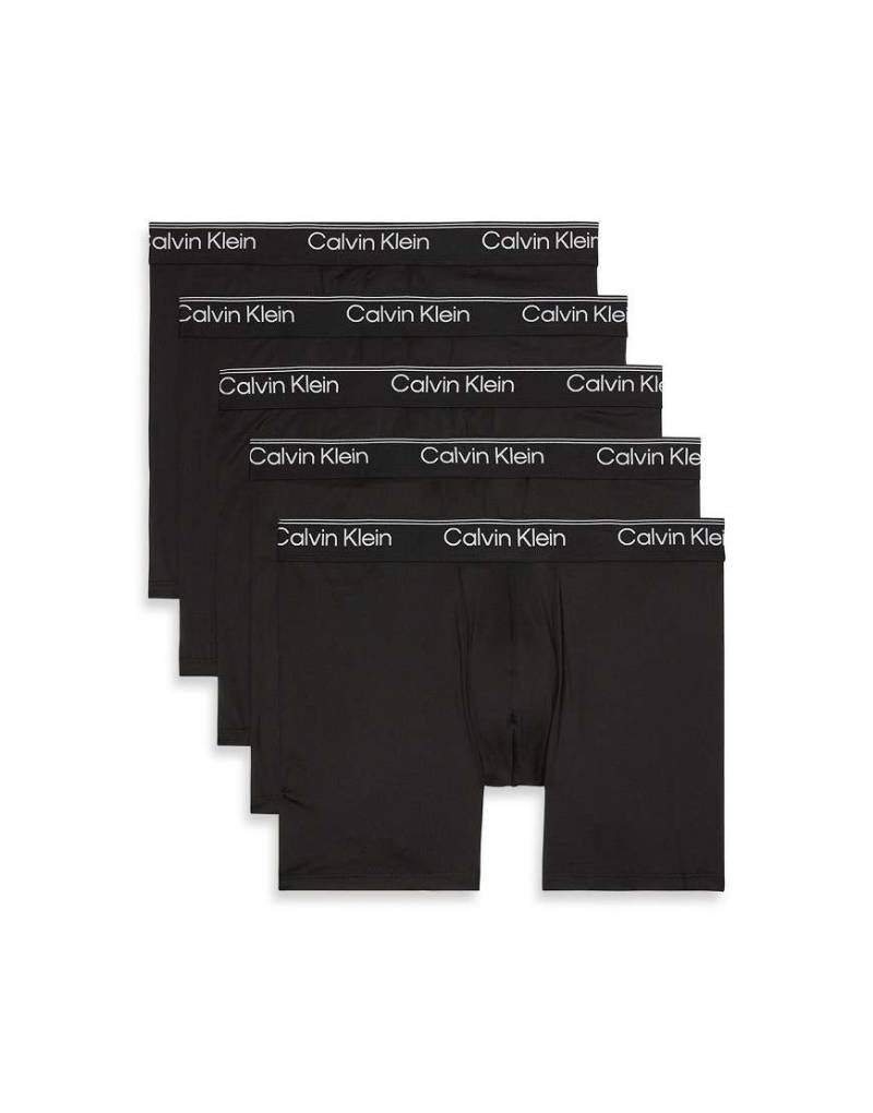 Calvin Klein - 5er-Pack elastische Mikro-Boxershorts in Schwarz-Bunt von Calvin Klein