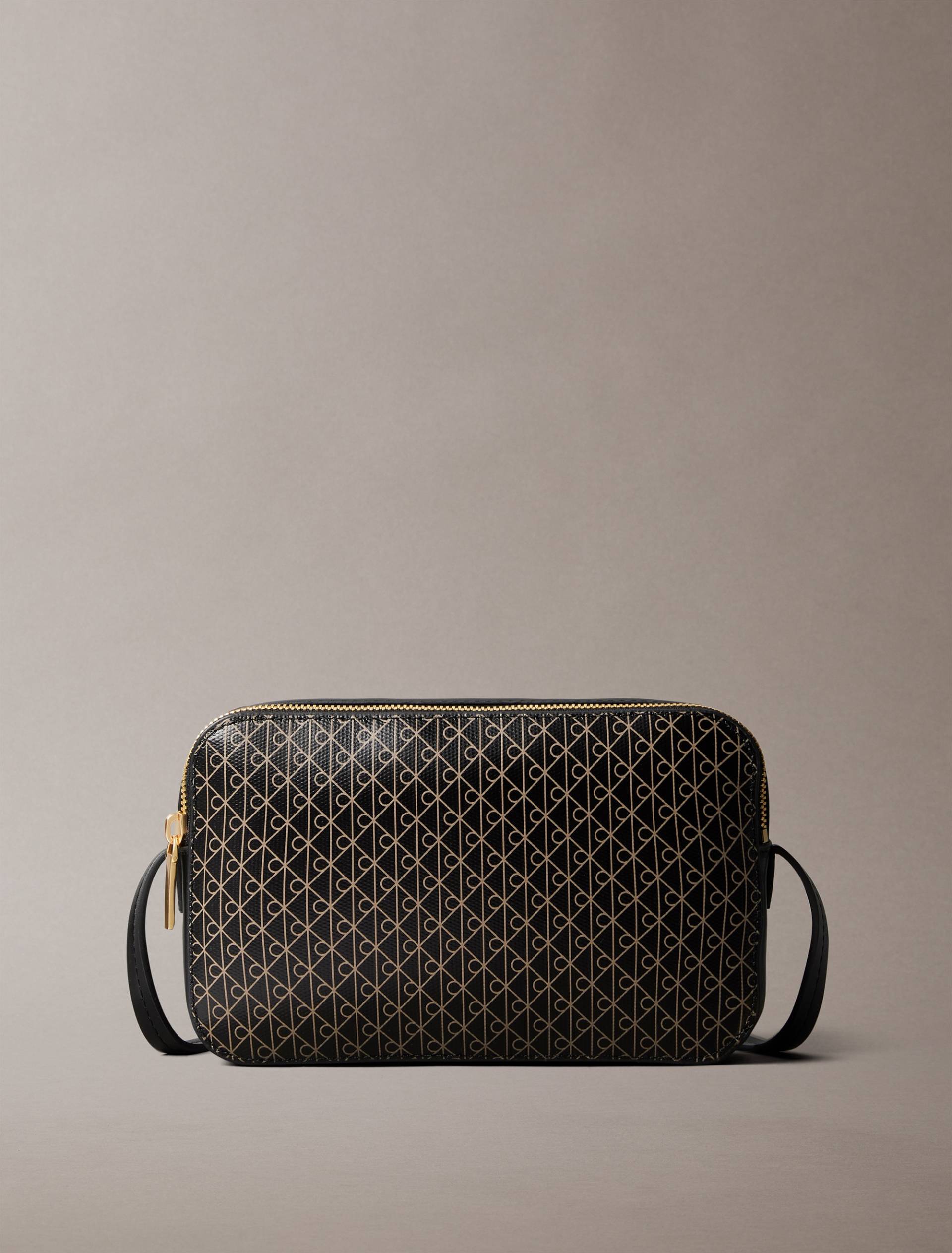 Calvin Klein Mini Bag "AOP ELONGATED CAMERA BAG", kleine Damen-Umhängetasche, Schultertasche mit Monogramm-Print von Calvin Klein