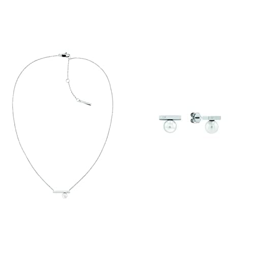 Calvin Klein Minimalist Pearls Damen Halskette und Ohrringe aus Edelstahl von Calvin Klein