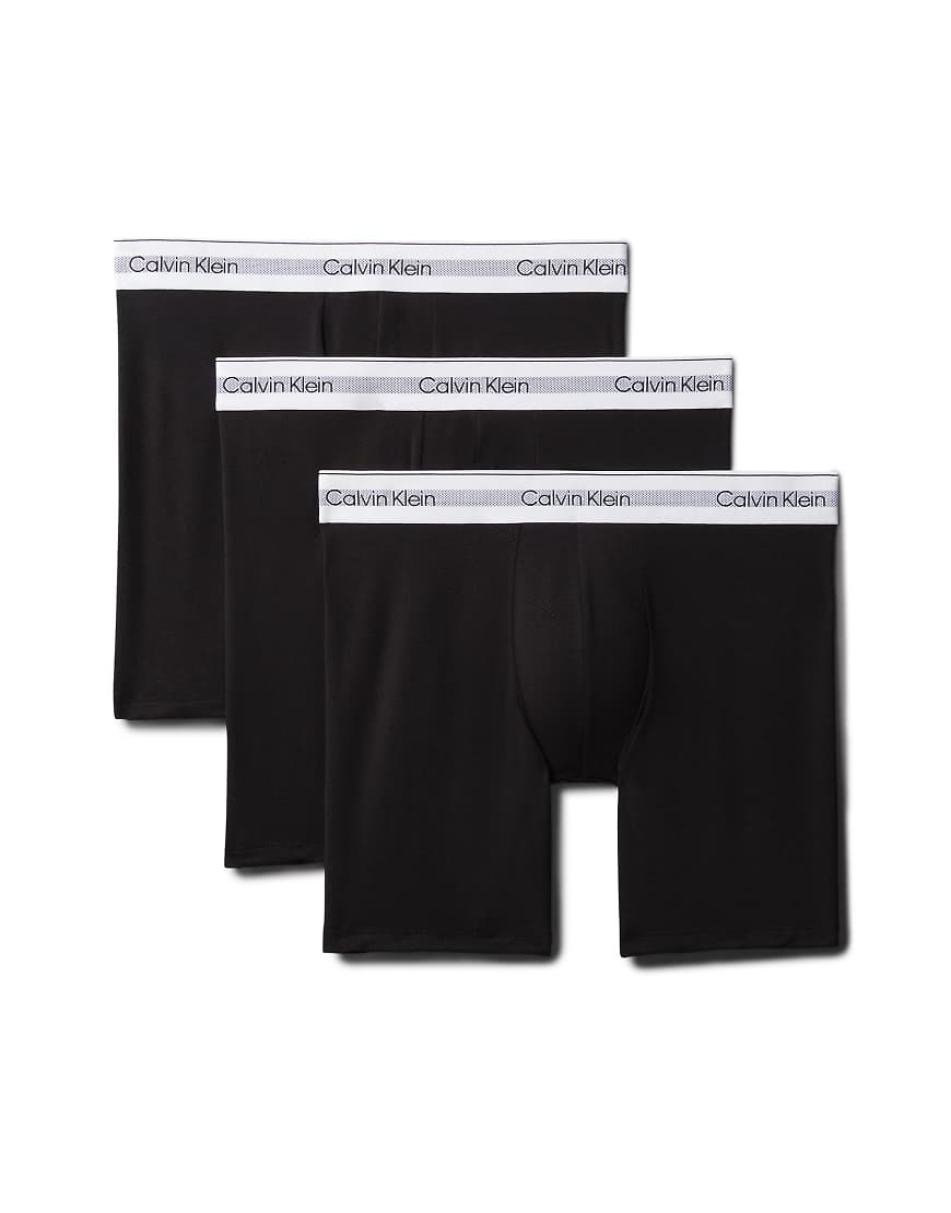 Calvin Klein - Modern Air - 3er-Pack Sport-Boxershorts in Schwarz mit engem, langem Schnitt von Calvin Klein