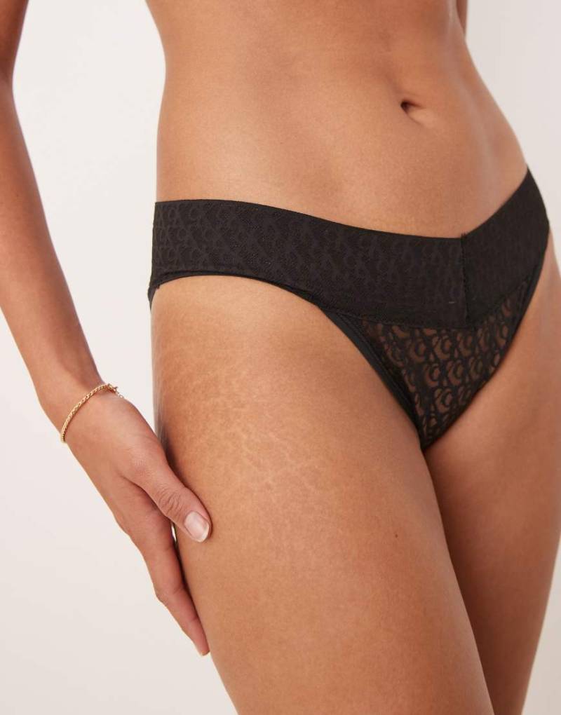 Calvin Klein - Modern Lace - Bikinihose in Schwarz mit niedrigem Bund von Calvin Klein