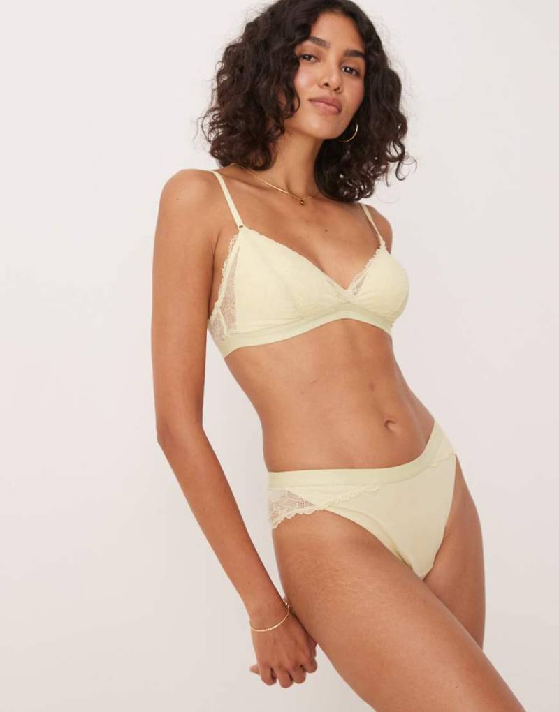 Calvin Klein - Modern Lace - Tanga in Zartgelb von Calvin Klein