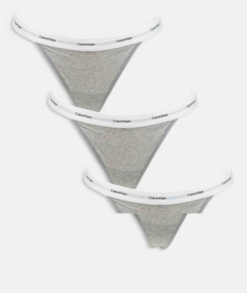 Calvin Klein - Modern Logo - 3er-Pack Tangas in Schwarz-Bunt von Calvin Klein
