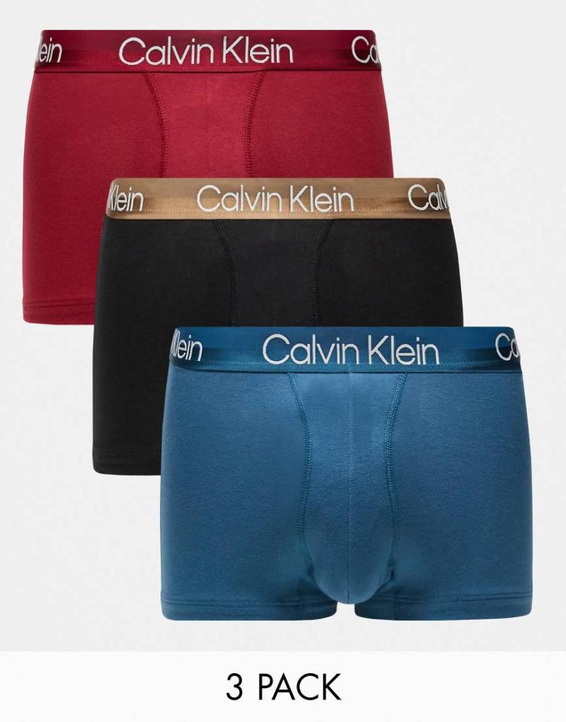 Calvin Klein - Modern Structure - 3er-Pack Baumwoll-Unterhosen in verschiedenen Farben-Bunt von Calvin Klein