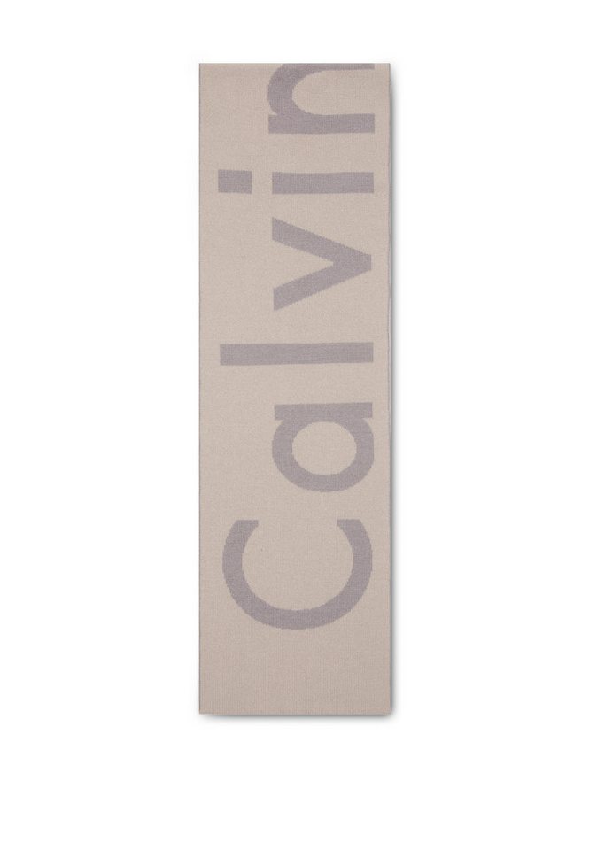 Calvin Klein Modetuch BOLD LOGO 2-TONE WOOL HW SCARF, Perfekt für den Alltag von Calvin Klein