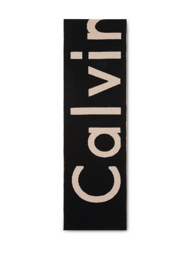 Calvin Klein Modetuch BOLD LOGO 2-TONE WOOL HW SCARF, Perfekt für den Alltag von Calvin Klein