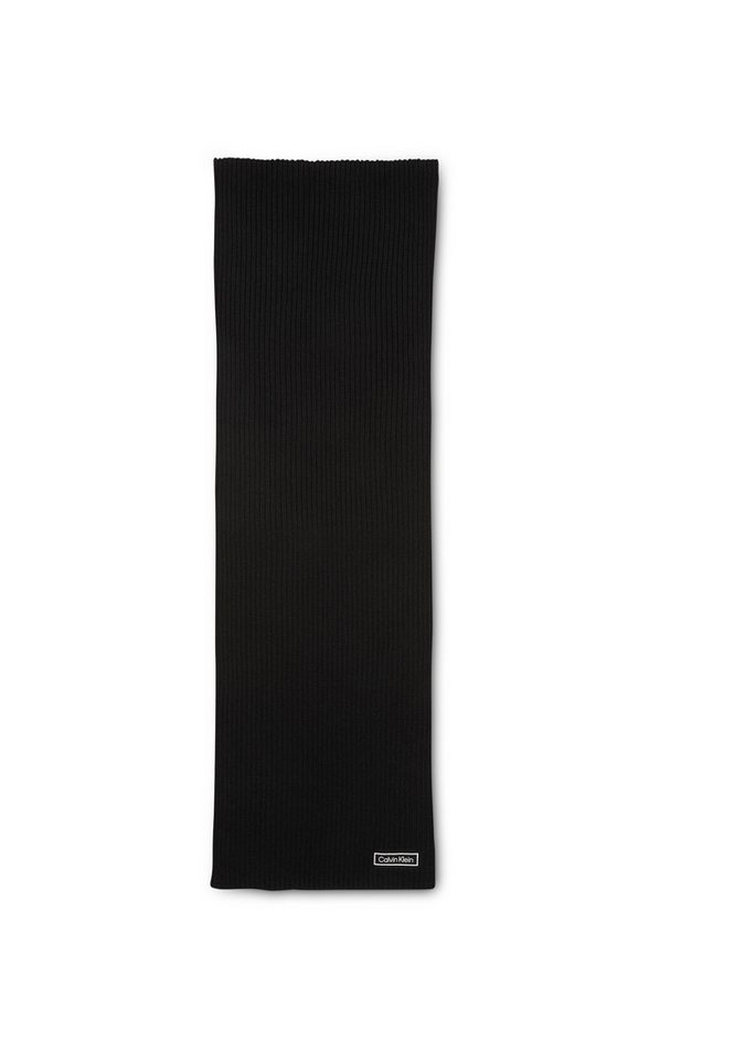 Calvin Klein Modetuch PATCH CHUNKY RIB COTTON SCARF, mit klassischem unifarbenen Design von Calvin Klein