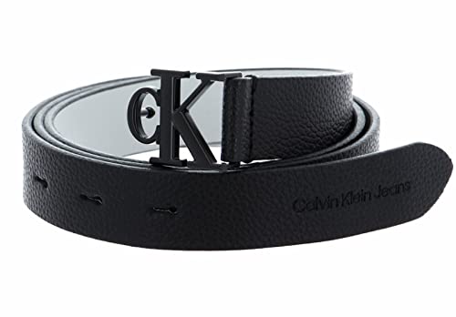 Calvin Klein Mono Hardware Leather Belt 25MM W90 Black von Calvin Klein