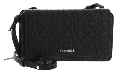 Calvin Klein Monogram Mix Flap Wallet Mini Bag Brown Mono von Calvin Klein