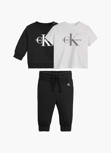 Calvin Klein Monogram Starter Set Geschenkbox Unisex Baby, schwarzes, 3-6 Ay von Calvin Klein