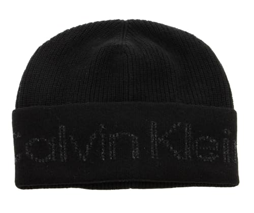 Calvin Klein Mütze Signature Branding Beanie CK Black schwarz von Calvin Klein
