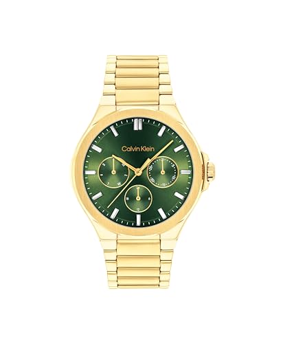 Calvin Klein Multi Zifferblatt Quarz Uhr für Damen Kollektion Vibrancy mit Goldfarben Edelstahlarmband - 25100053 von Calvin Klein