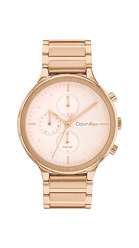 Calvin Klein Multi Zifferblatt Quarz Uhr für Damen mit Rotgoldfarbenes Edelstahlarmband - 25200241 von Calvin Klein