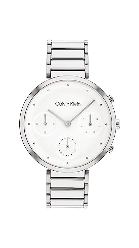 Calvin Klein Multi Zifferblatt Quarz Uhr für Damen mit Silbernes Edelstahlarmband - 25200282 von Calvin Klein