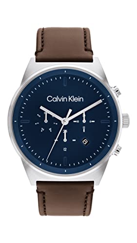 Calvin Klein Multi Zifferblatt Quarz Uhr für Herren mit Dunkel-Braunes Lederarmband - 25200300 von Calvin Klein