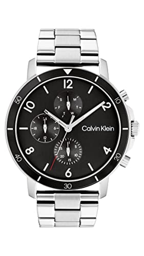 Calvin Klein Multi Zifferblatt Quarz Uhr für Herren mit Silbernes Edelstahlarmband - 25200067 von Calvin Klein