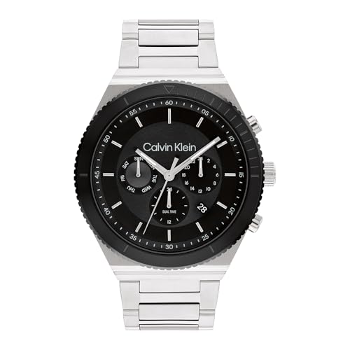 Calvin Klein Multi Zifferblatt Quarz Uhr für Herren mit Silbernes Edelstahlarmband - 25200301 von Calvin Klein