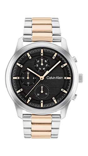 Calvin Klein Multi Zifferblatt Quarz Uhr für Herren mit Zweifarbiges Edelstahlarmband - 25200210 von Calvin Klein