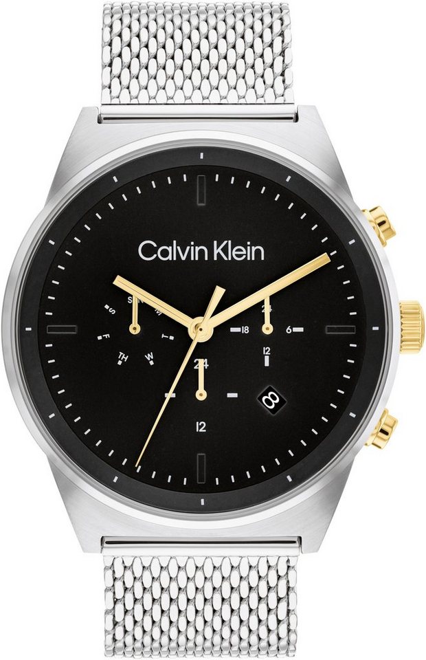 Calvin Klein Multifunktionsuhr TIMELESS 25200296, Quarzuhr, Armbanduhr, Herrenuhr, Datum, Edelstahlarmband von Calvin Klein