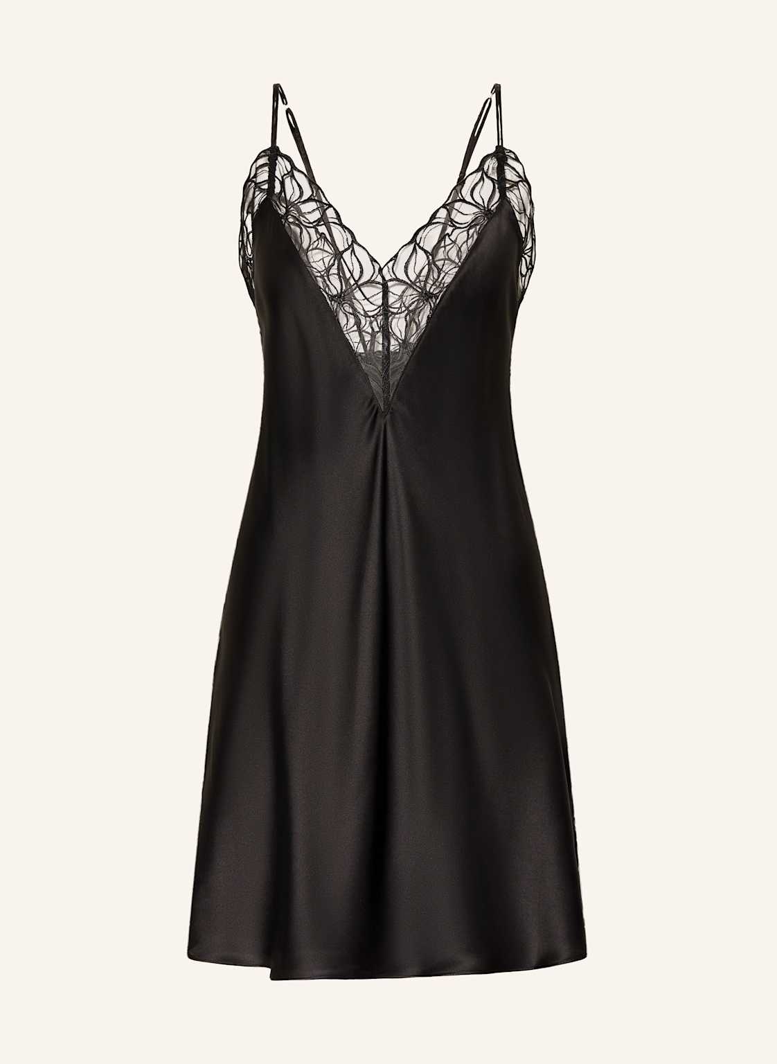 Calvin Klein Negligé Chemise Aus Satin schwarz von Calvin Klein