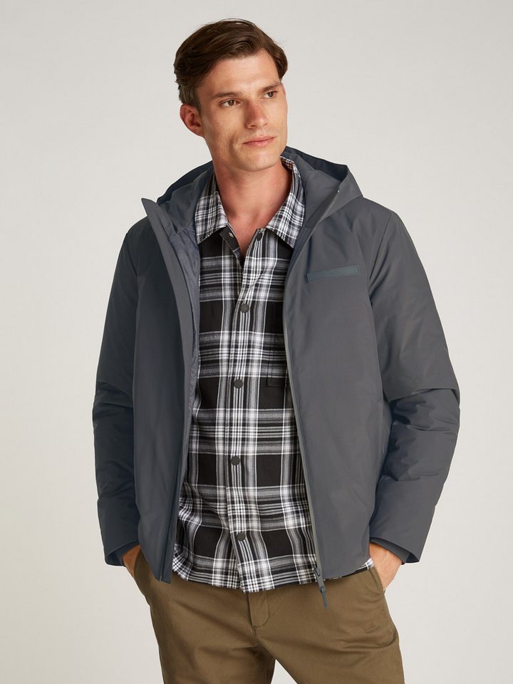 Calvin Klein Outdoorjacke TECHNICAL NON-QUILT JACKET HOOD mit Logoprint von Calvin Klein