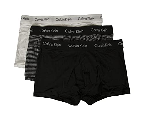 Calvin Klein Paket 3 Boxer Mann Herren Tripack CK Artikel U2664G Low Rise Trunk, IOT White/b e w Stripe/Black, S von Calvin Klein