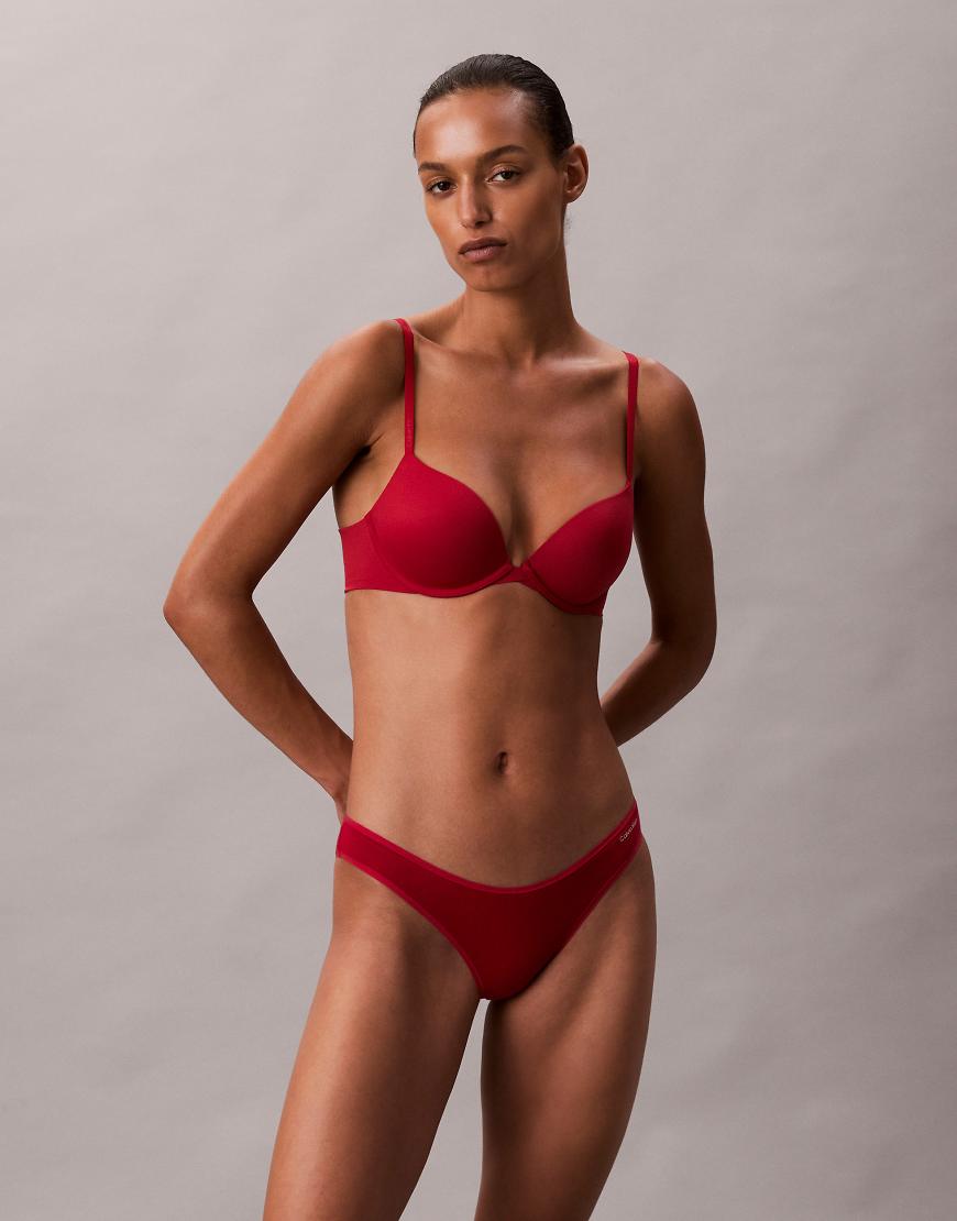 Calvin Klein - Perfectly Fit - Push-up-BH in Rot mit tiefem Ausschnitt von Calvin Klein