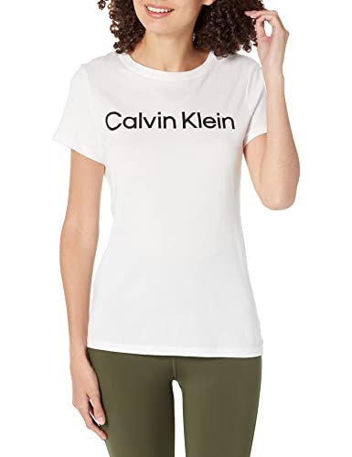 Calvin Klein Performance Damen Calvin Klein Rundhalsausschnitt, kurzärmelig T-Shirt, Weiß, XX-Large von Calvin Klein Performance